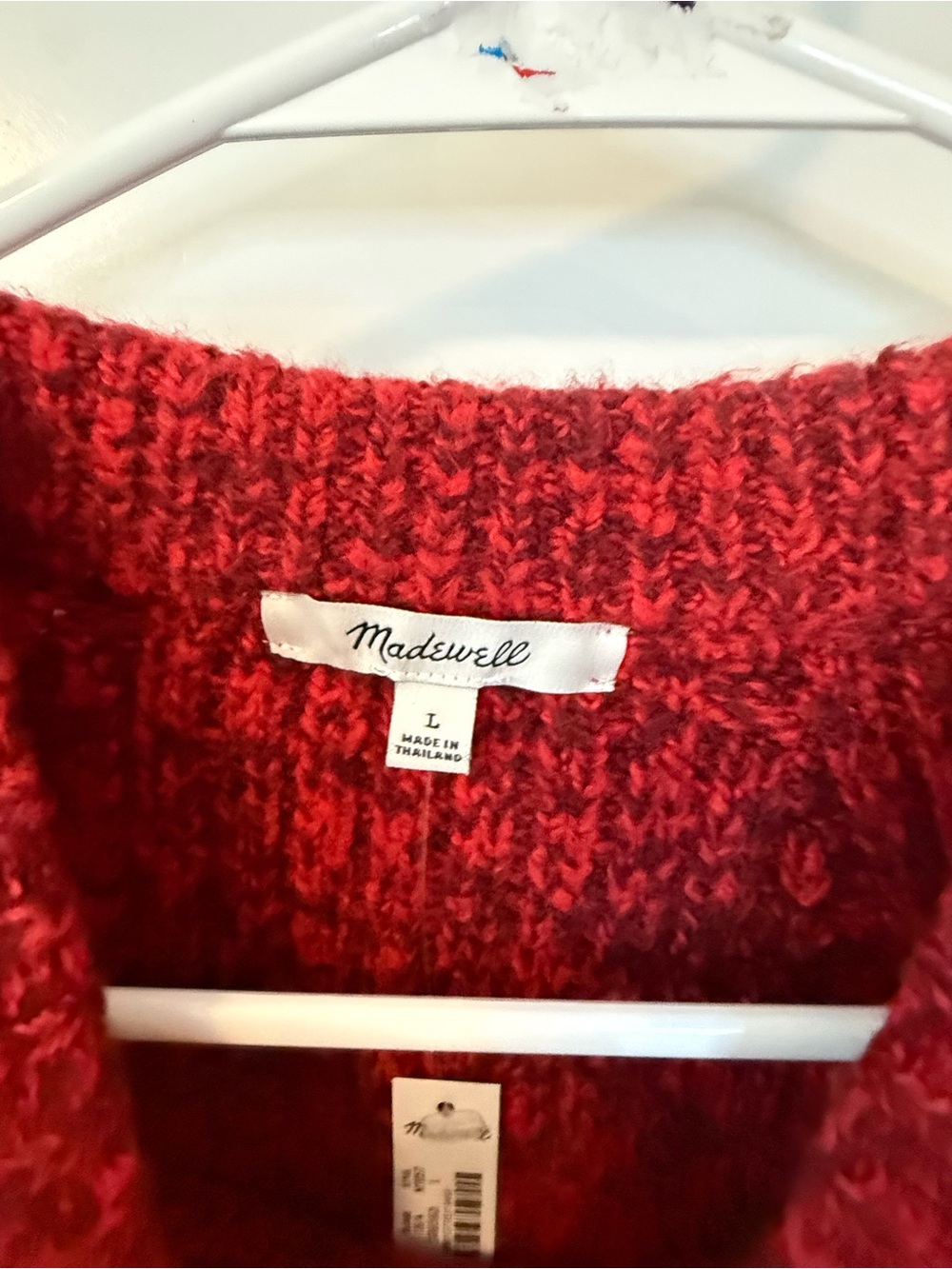 Madewell Cozy Women's Red Chenille Knit Sweater NWT size large - Picture 4 of 4